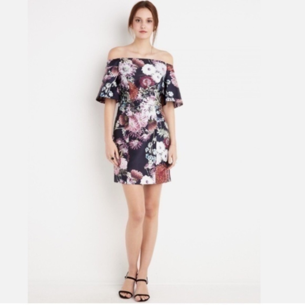 Keepsake The Label Stand Still Floral Off The Shoulder Dress